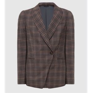 Brunello Cucinelli Lana Wool Plaid Blqzer Size 4 NWT